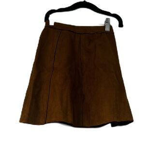 Girls sz 8 brown corduroy skirt fall winter aline fun casual street classic